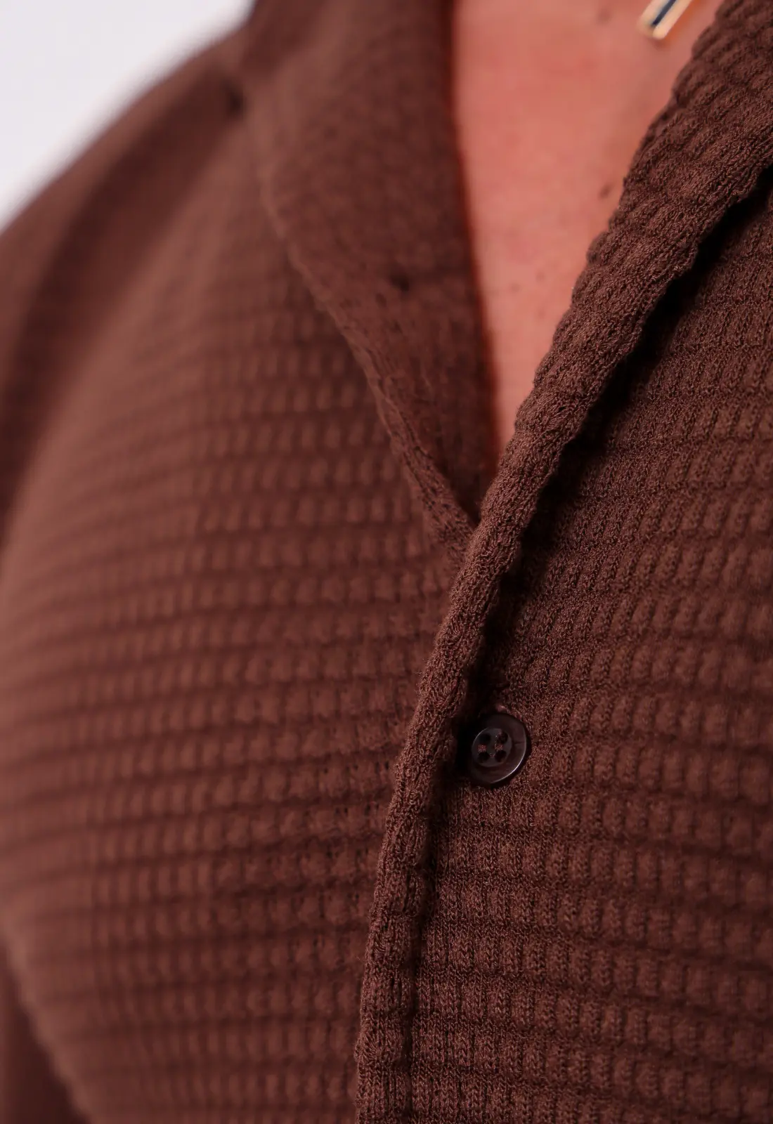 Camisa Masculina Tricot Touch Marrom - Imagem 3