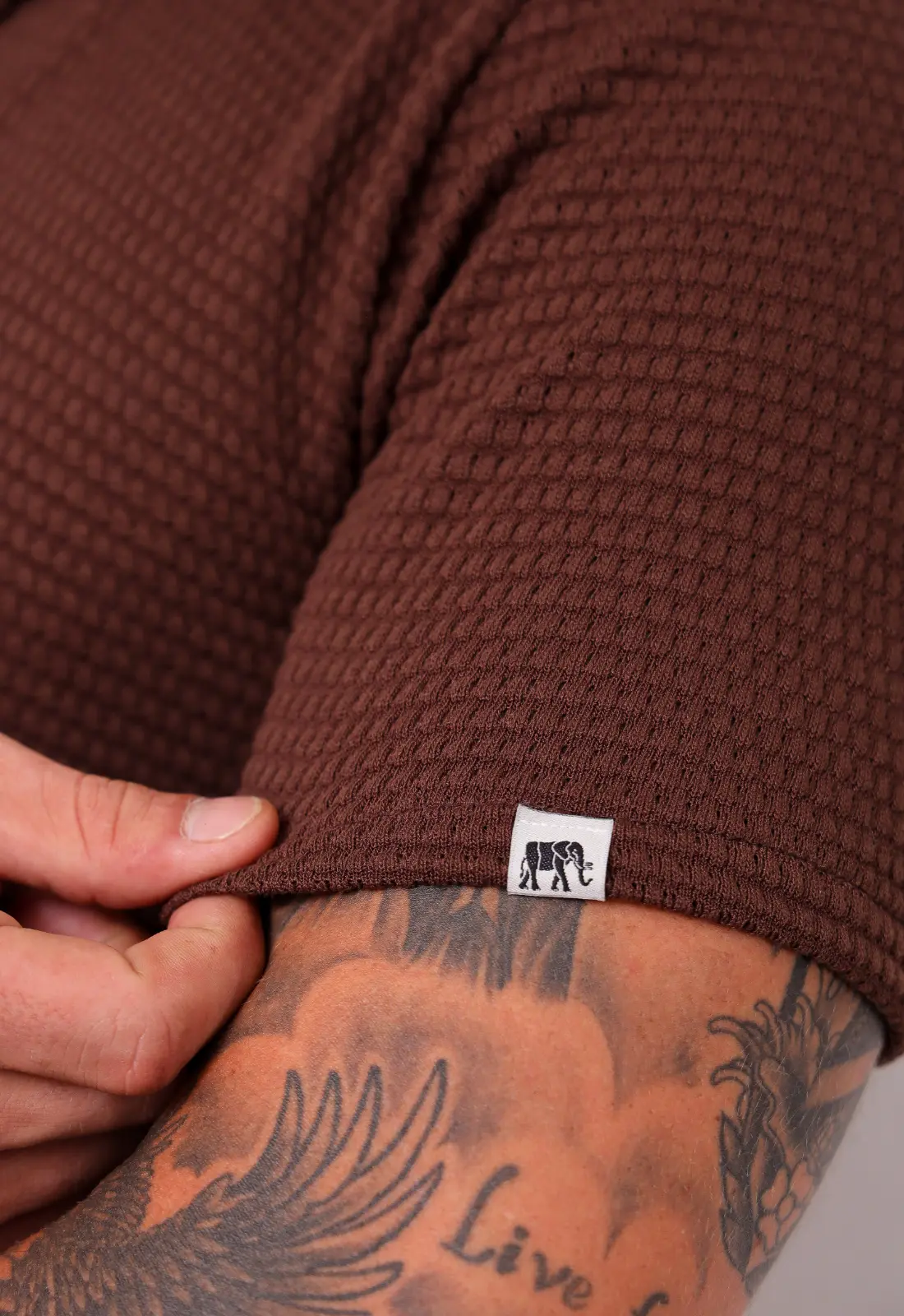 Camisa Masculina Tricot Touch Marrom - Imagem 7