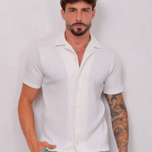 Camisa Masculina Tricot Touch Branca