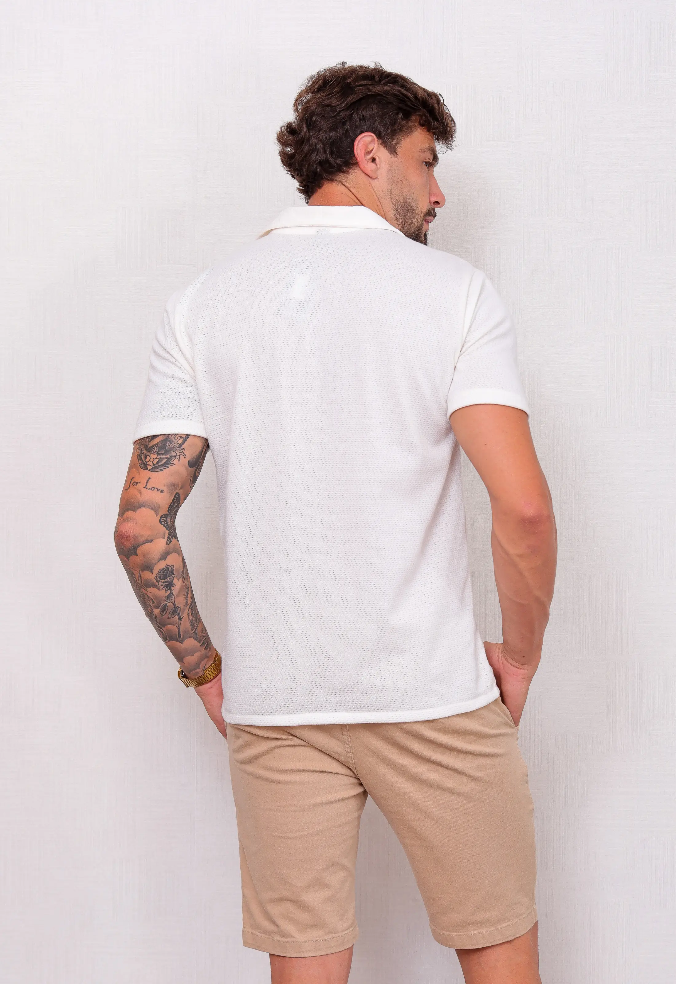 Camisa Masculina Tricot Branca - Imagem 6