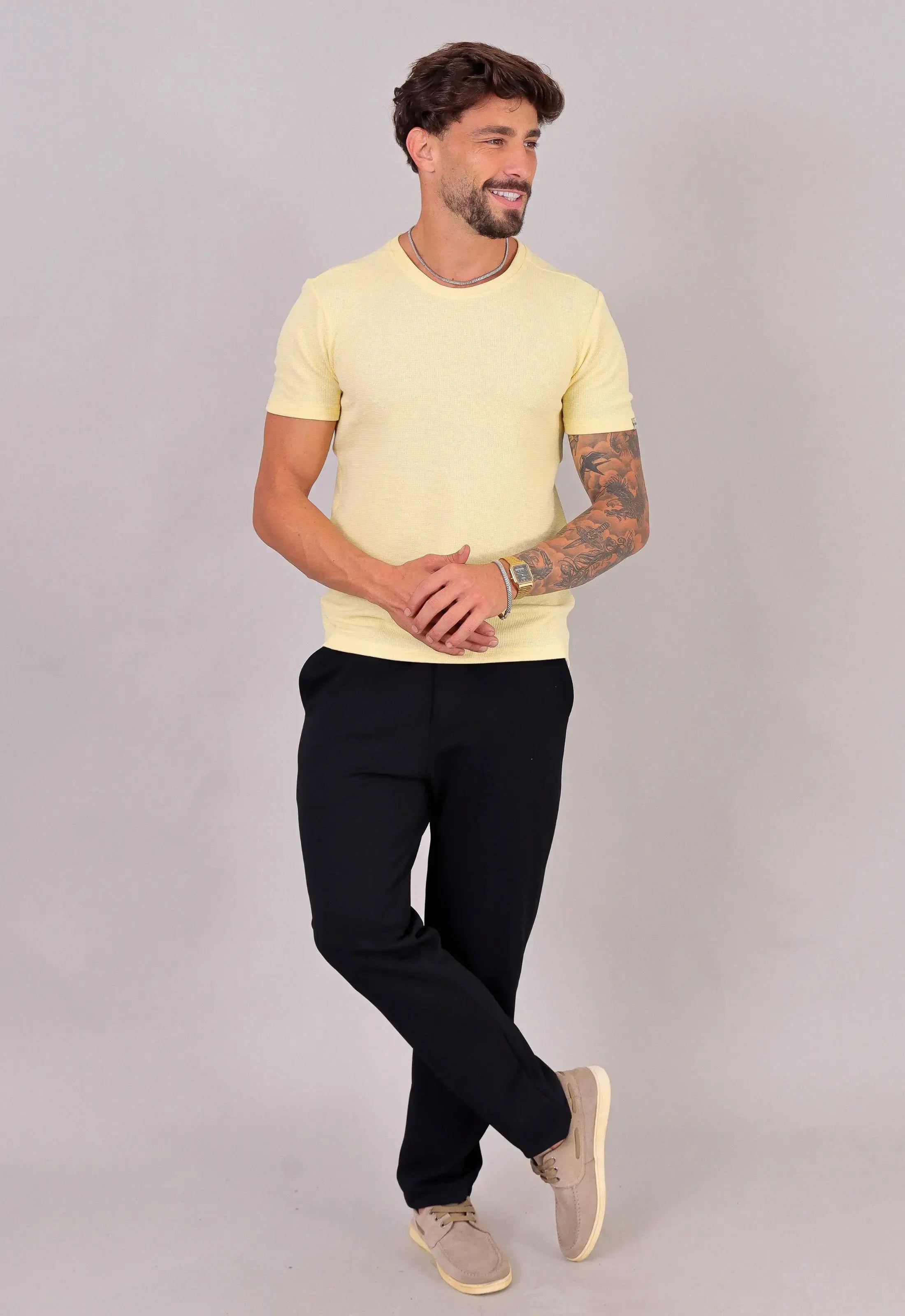 Camiseta Masculina Tricot Amarela - Imagem 3