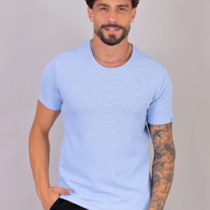 Camiseta Masculina Tricot Azul Claro