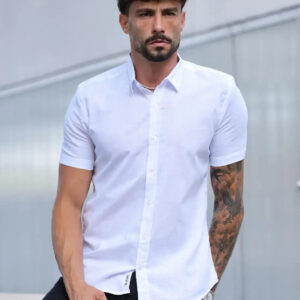 Camisa Masculina Manga Curta Flame Slim Branco