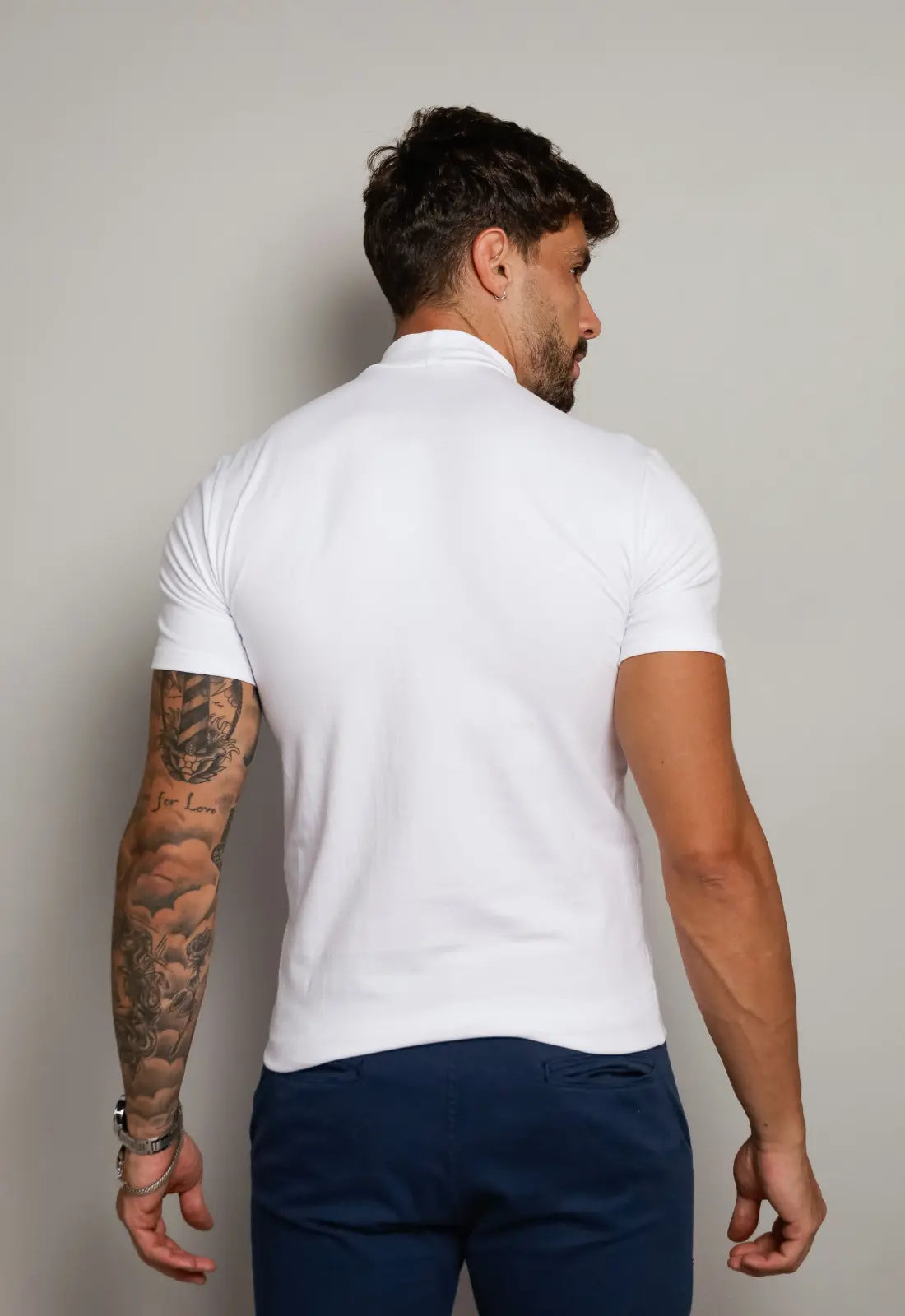 Camiseta Slim Gola Alta Branca - Imagem 3