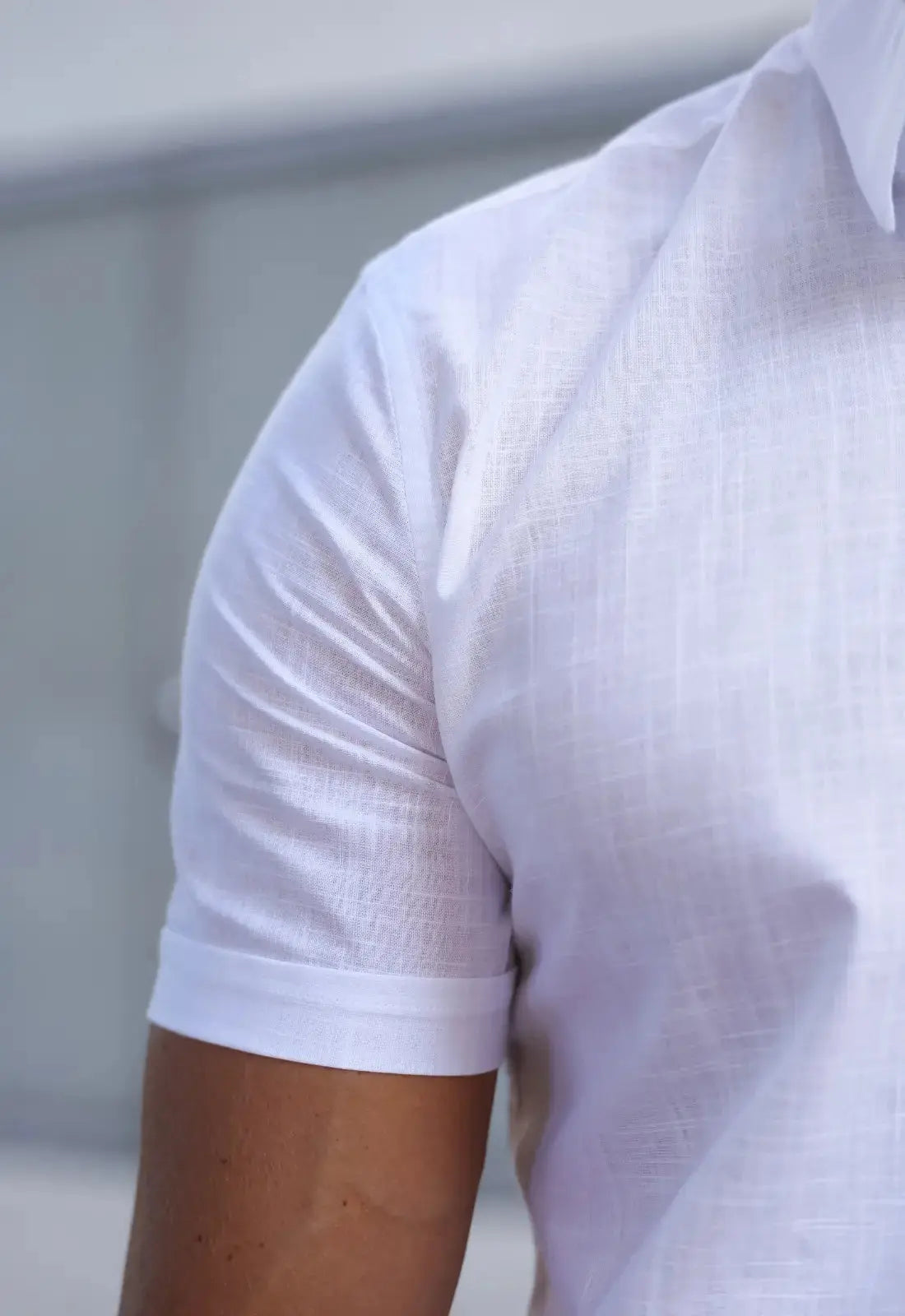 Camisa Masculina Manga Curta Flame Slim Branco - Imagem 8