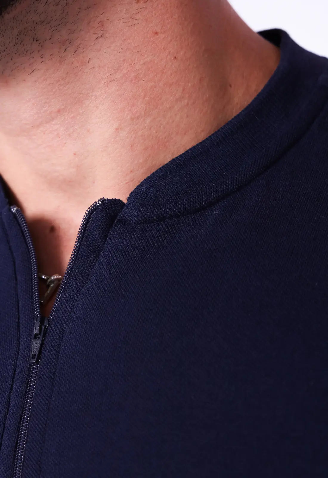 Camiseta Gola Padre zíper Azul Marinho - Imagem 6