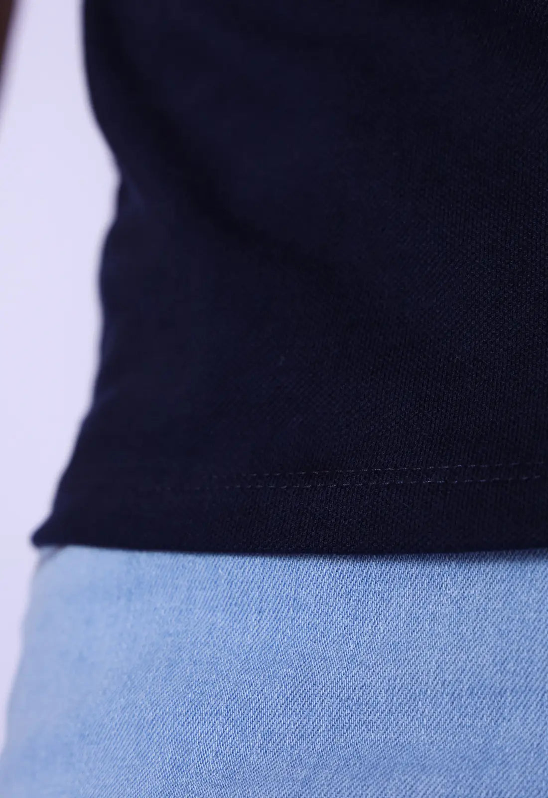 Camiseta Gola Padre zíper Azul Marinho - Imagem 8