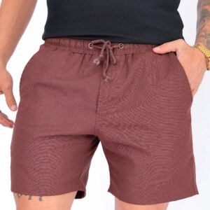 Shorts de Linho Masculino Marrom