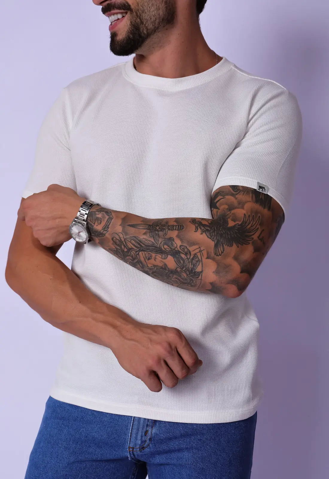 Camiseta Masculina Tricot Branca - Imagem 5