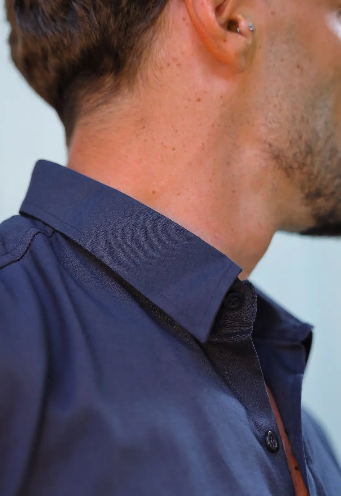 Camisa Masculina Manga Longa Slim Preta - Imagem 7