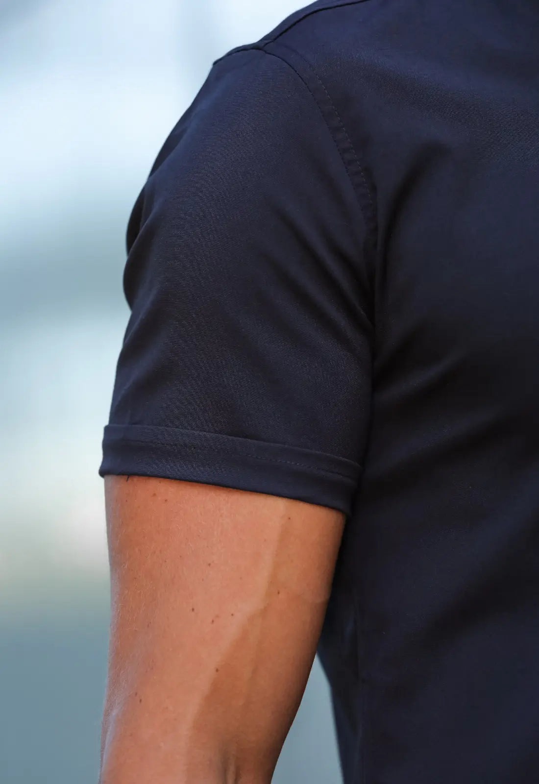 Camisa Masculina Manga Curta Slim Preta - Imagem 7