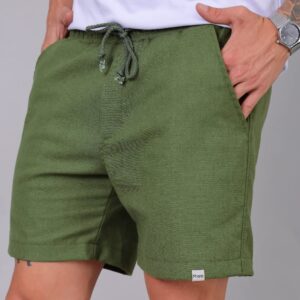 Shorts de Linho Masculino Verde